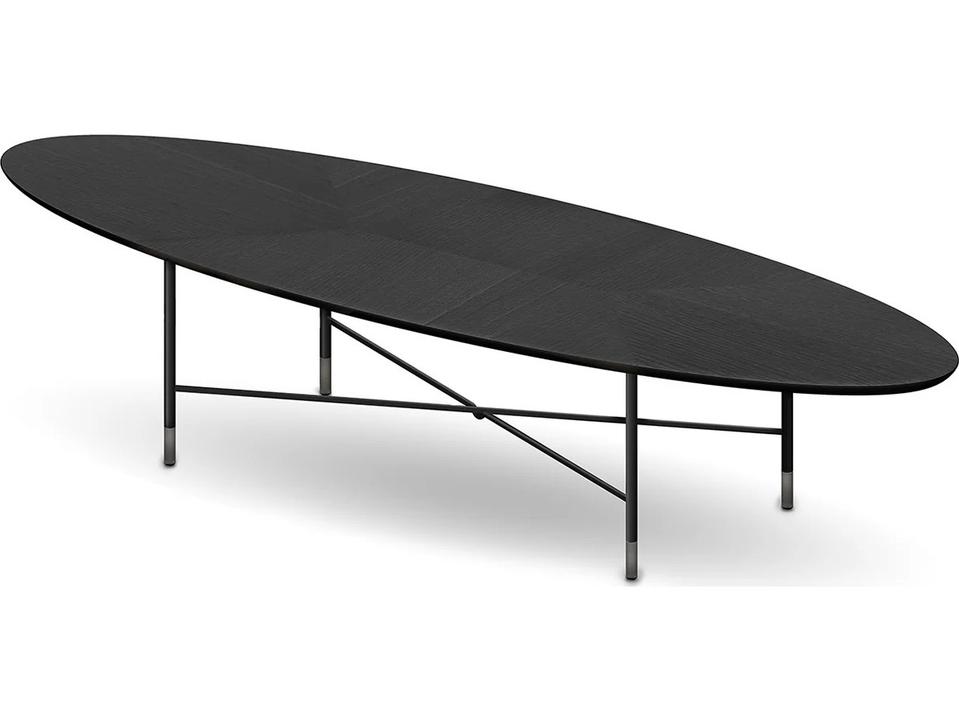Mambo Elliptical Coffee Table in Dark Grey Oak and Black