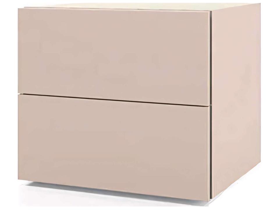 People 2-Drawer Nightstand Modern Beige Matt Lacquer