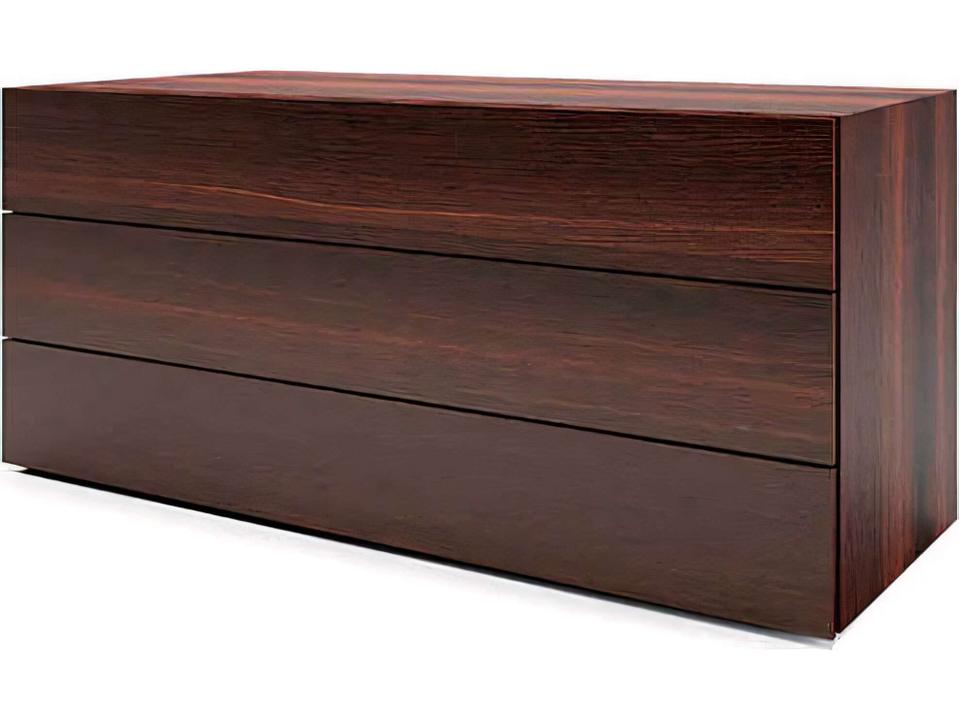 People 3-Drawer Brown Oak Wood Dresser Modern Minimalist