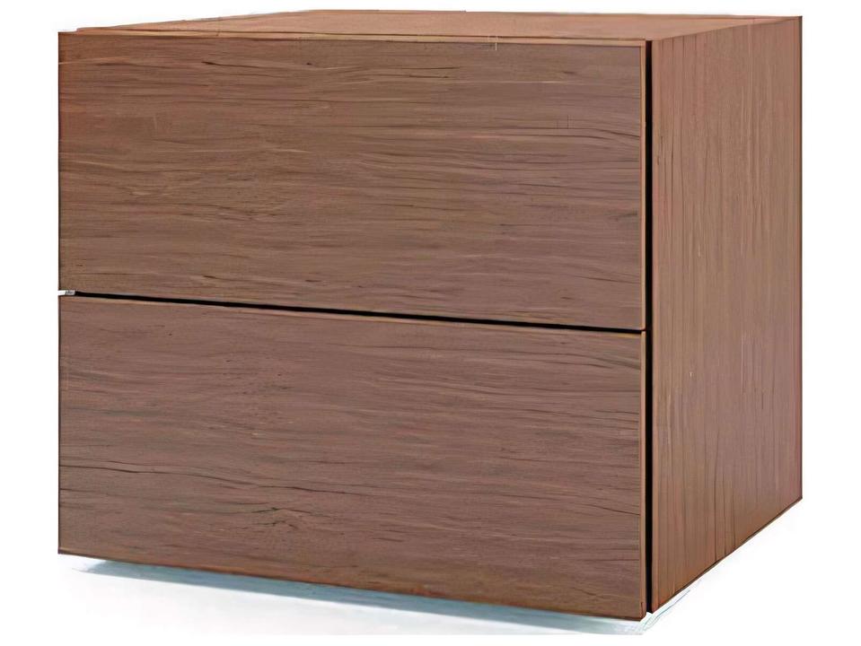 People 2-Drawer Nightstand in Brown Walnut