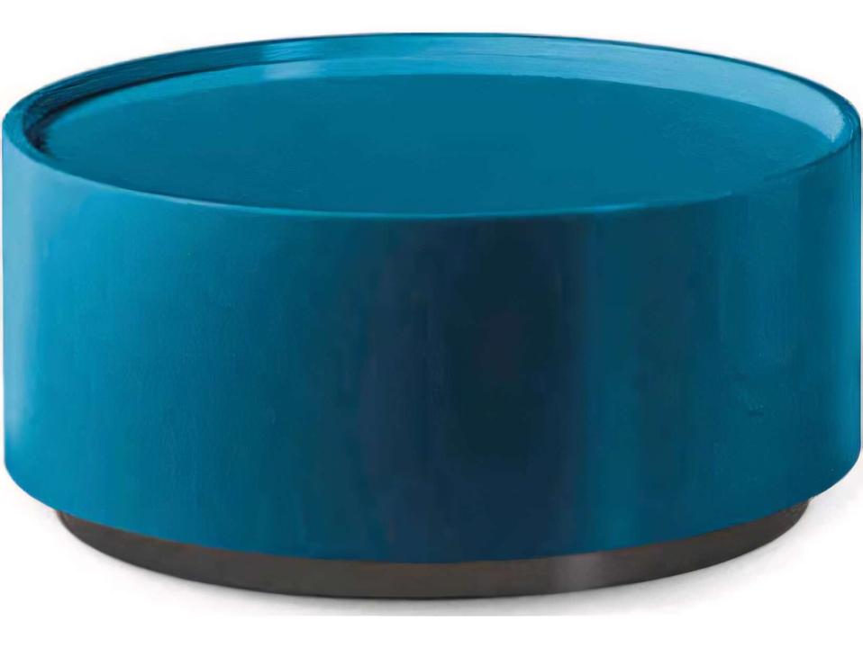 Dedalo 1-Drawer Round Nightstand in Dark Grey Ash and Matte Titanium