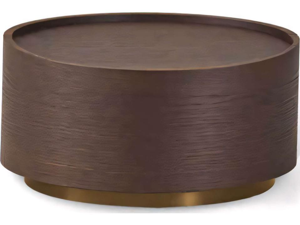 Dedalo 1-Drawer Brown Oak Wood Nightstand with Metal Base