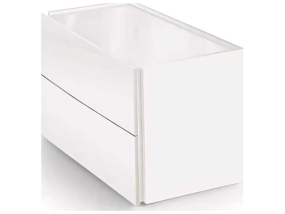 Atlante 2-Drawer Nightstand with Soft Close Drawers in Walnut and Marble Glass