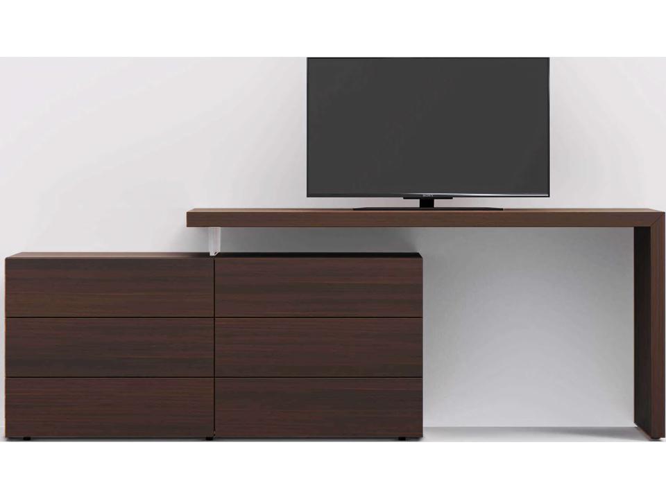 People Burnt Oak Wood Secretary Desk and Dresser Unit