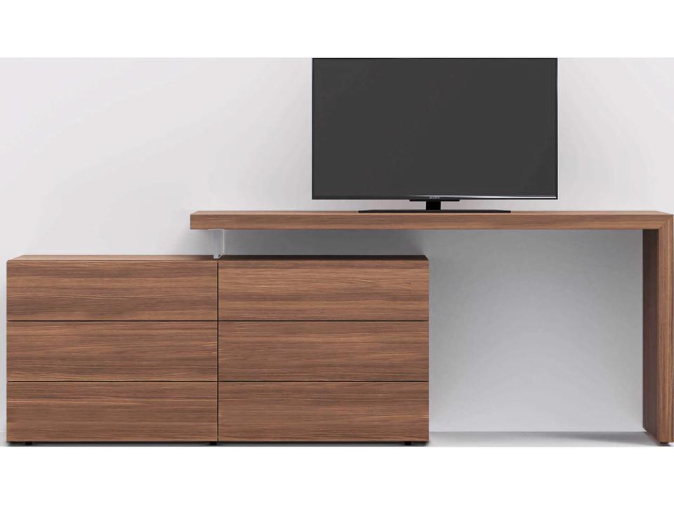 People Walnut Brown Wood Secretary Desk with Soft Close Drawers