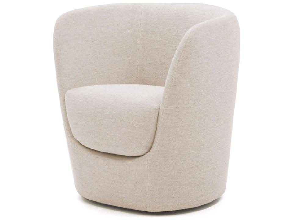 Opla Swivel Accent Chair in Beige Fabric