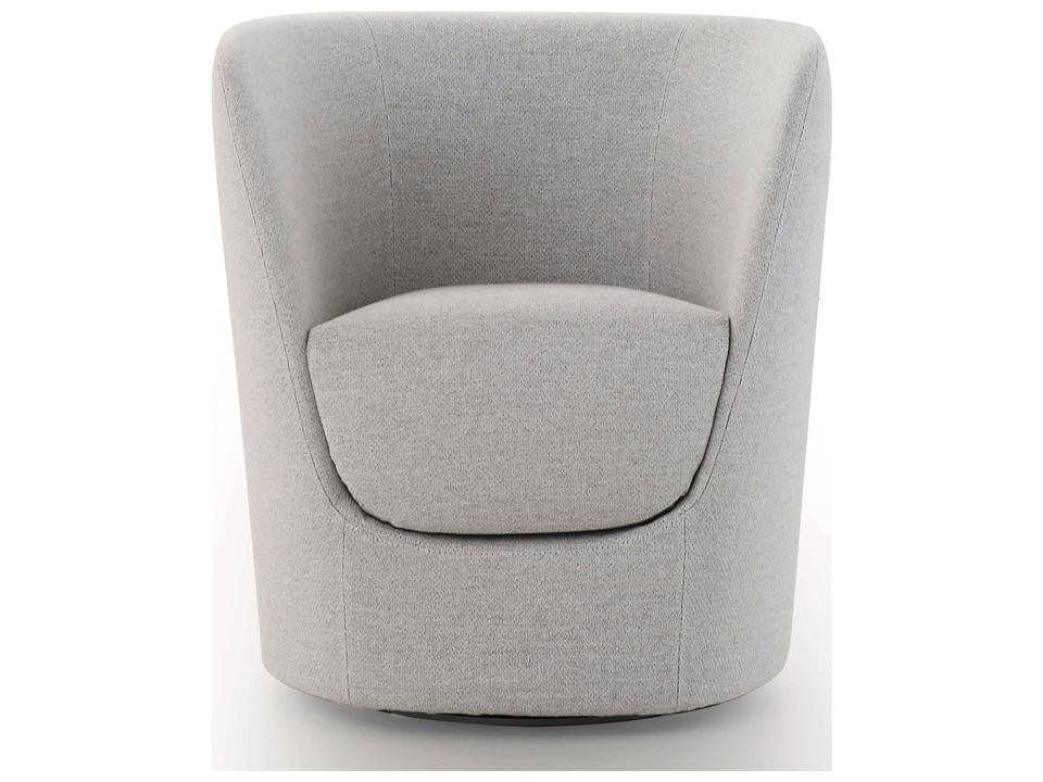 Opla Swivel Accent Chair in Gray Fabric