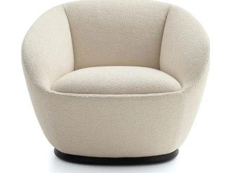 Naan Swivel Accent Armchair in Beige Aquarius Fabric