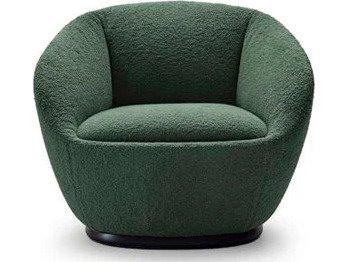 Naan Swivel Armchair in Acacia Green Fabric