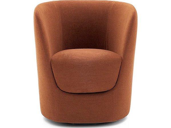 Opla Swivel Armchair in Rust Orange Bellis Fabric