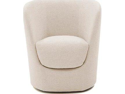 Opla Swivel Accent Chair in Light Beige Nuvole Fabric