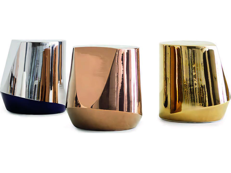 Haik Oro Gold Silver Accent Stool