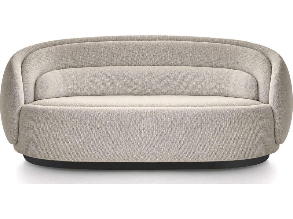 Peonia 91-Inch Zea Black Plinth Beige Upholstered Sofa