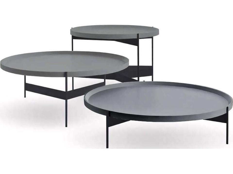 Abaco Round Coffee Table in Piombo Matt Lacquer