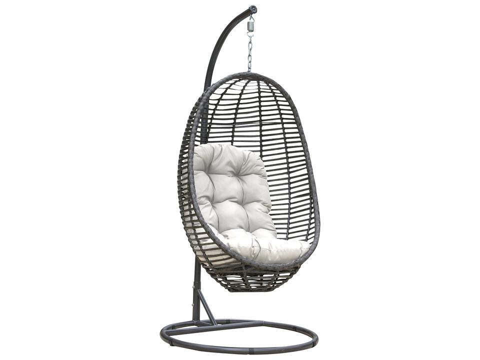 Graphite Wicker Cushion Outdoor Swing