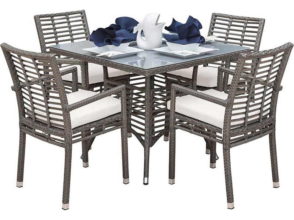 Graphite 5-Piece All-Weather Wicker Patio Dining Set