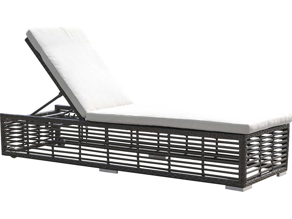 Graphite Wicker Cushion Outdoor Chaise Lounge