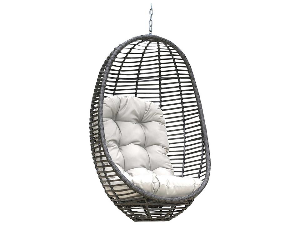 Graphite Wicker Cushion Outdoor Patio Swing