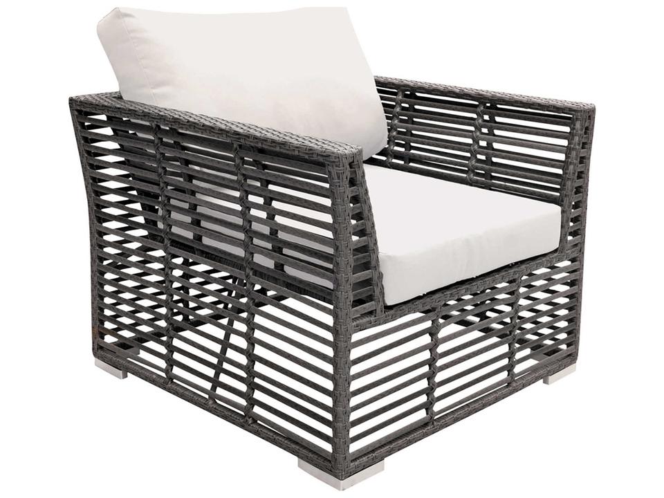 Graphite Outdoor Lounge Chair with Cushions in Grey