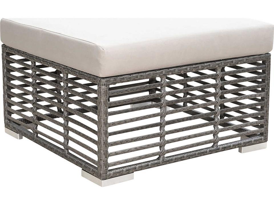 Graphite Outdoor Wicker Ottoman