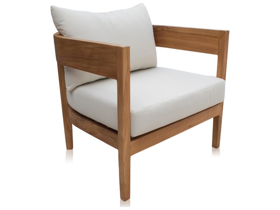 Bali Teak Lounge Chair with Natural Cushions
