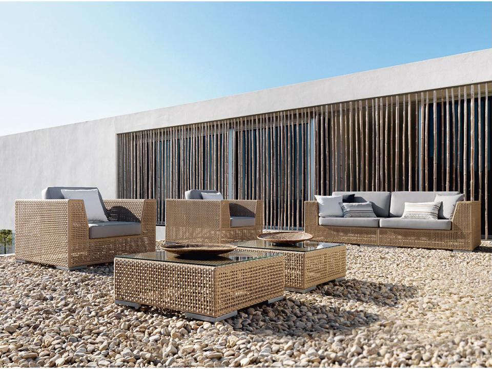 Outdoor Austin Aluminum Wicker 5 Piece Lounge Set with Cushions