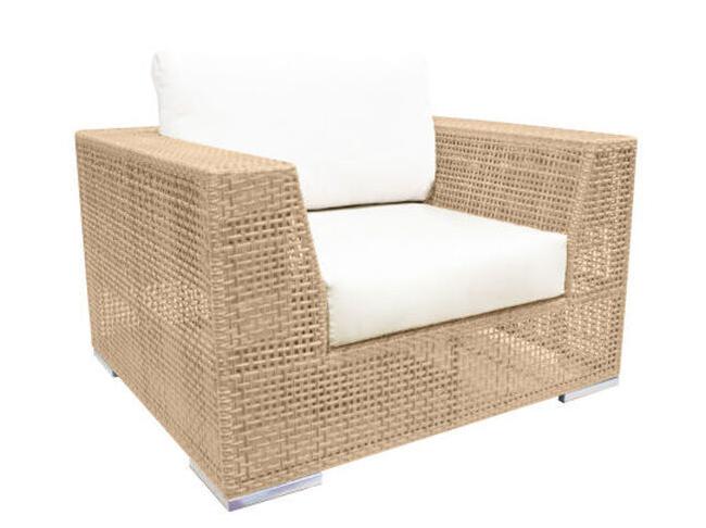 Outdoor Austin Lounge Chair with Honey Wicker and Cushions