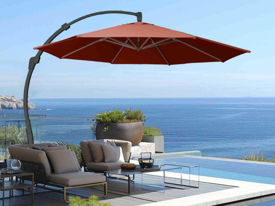11.5 Foot Cantilever Sunbrella Umbrella with Movable Base