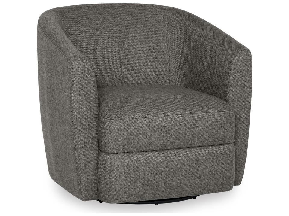 Dorset Swivel Accent Chair Upholstered in Fabric or Leather