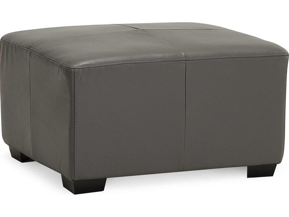 Reed Upholstered Ottoman with Espresso Finish Wood Legs