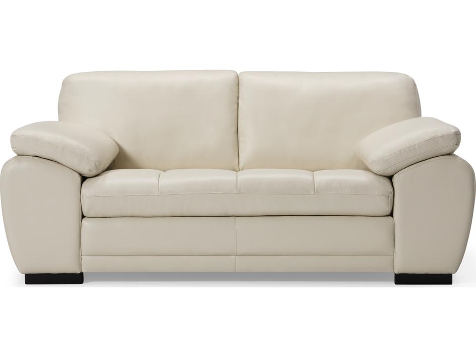 Miami 2-Seat Leather Loveseat with Sculptural Padded Arms
