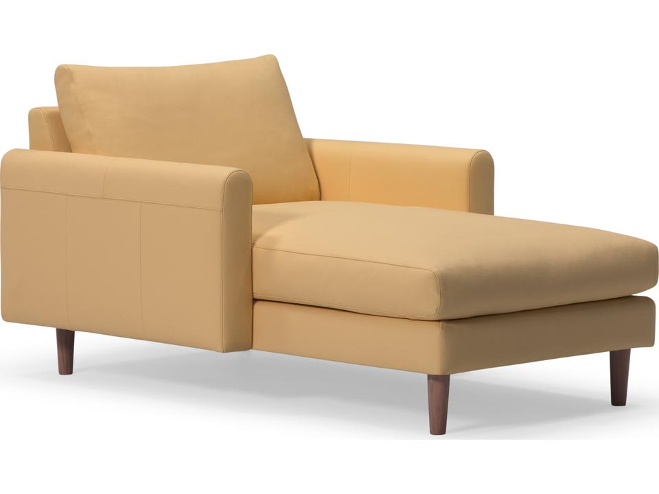 Lexi Leather Upholstery Chaise with Arch Arms