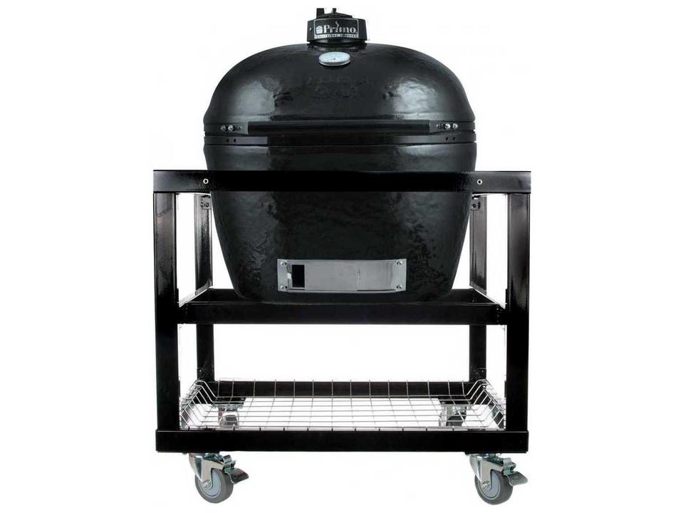 Primo Oval Large Charcoal Grill with Stainless Steel Cart