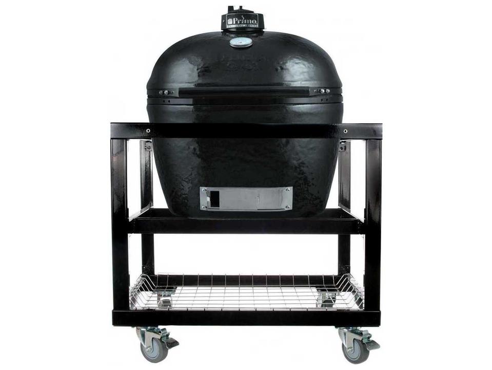 Primo Oval XL Charcoal Grill with Stainless Steel Cart