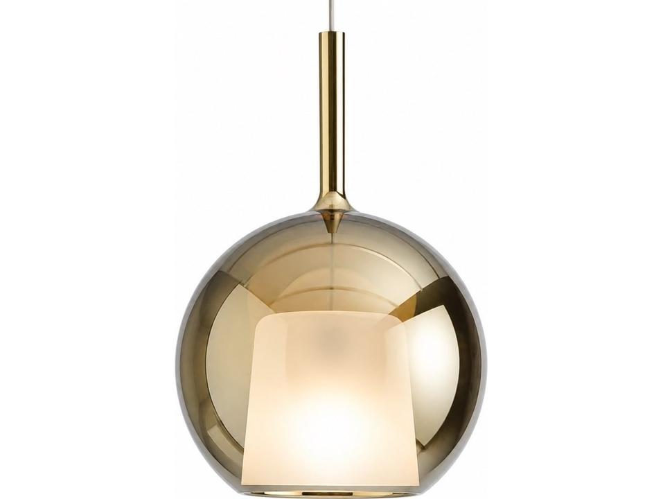 Glo Maxi 1-Light Gold Globe Pendant with Mirroring Borosilicate Glass