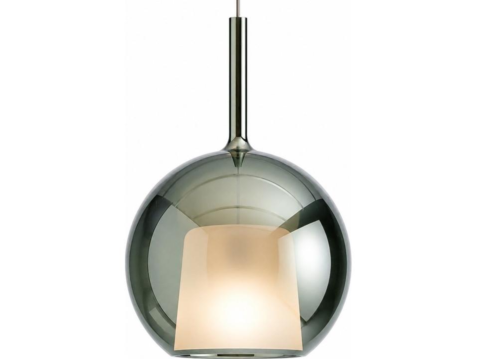 Glo Maxi 1-Light Green Globe Pendant Light with Chromed Metal