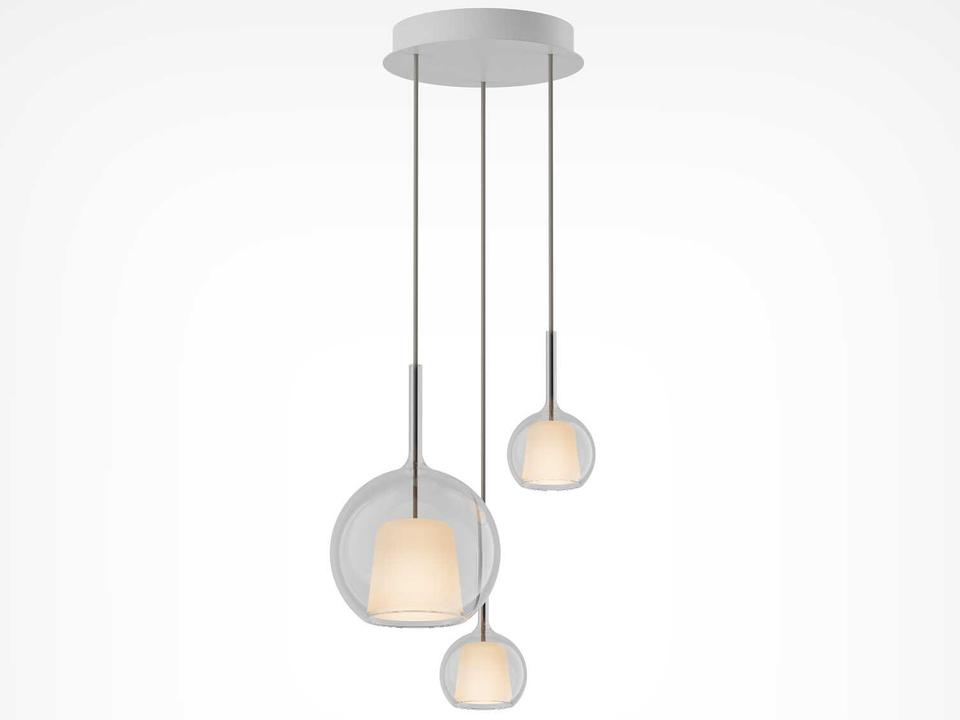 Glo 3-Light Transparent Clear Globe Pendant