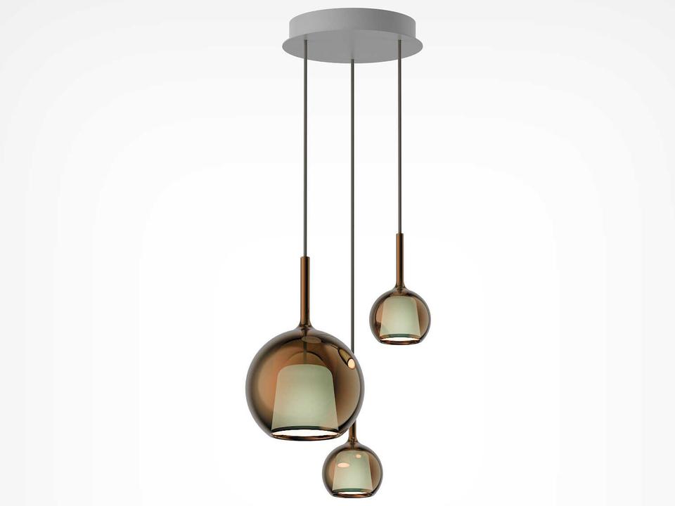 Glo 3-Light Bronze Globe Pendant