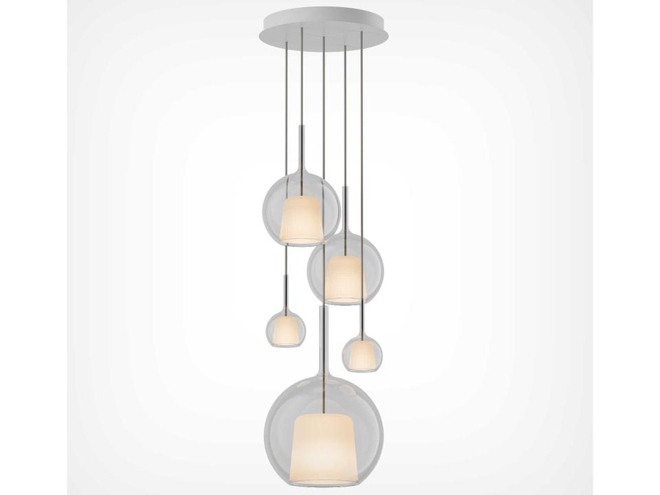 Glo 5-Light Transparent Clear Globe Pendant