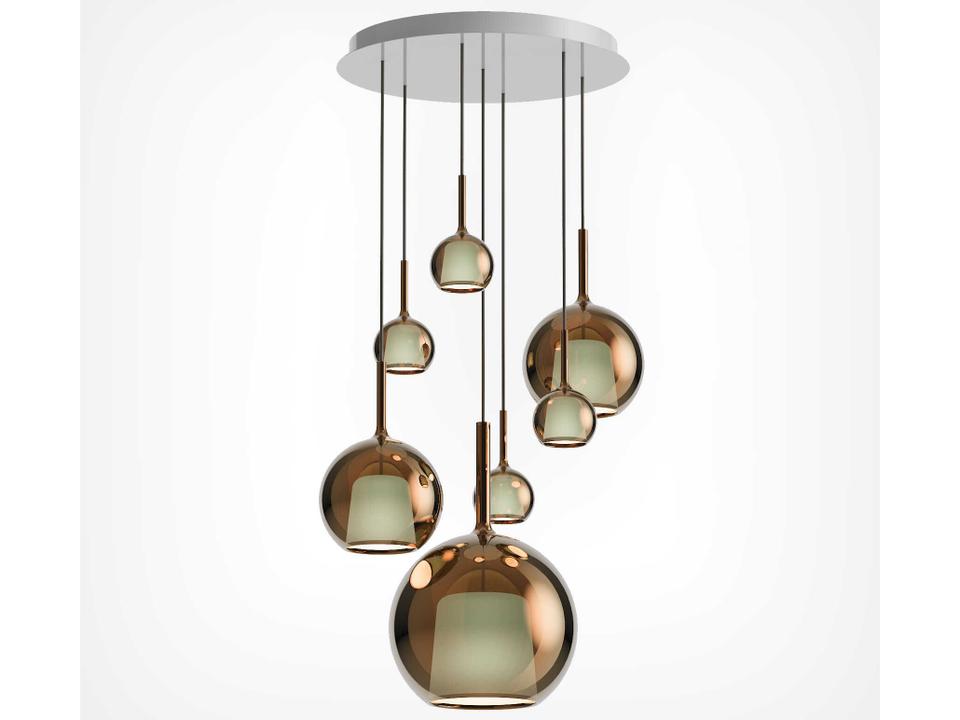 Glo 7-Light Bronze Globe Pendant