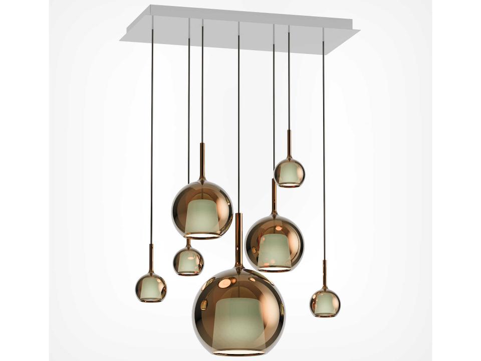 Glo 7-Light Bronze Globe Island Pendant