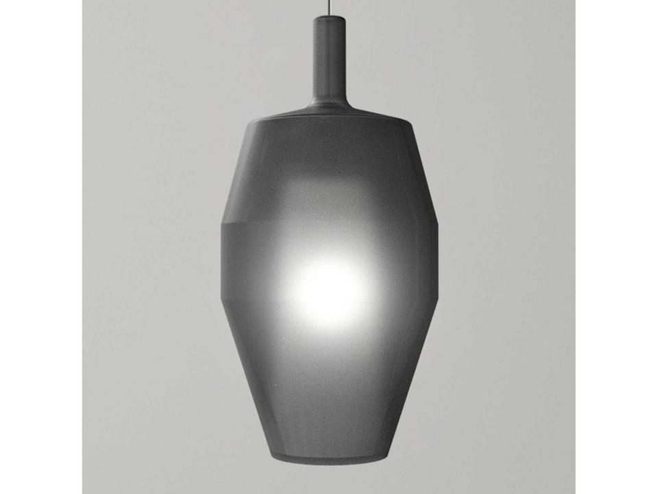 Mom Tall 1-Light Borosilicate Glass Pendant Light in Matte Black
