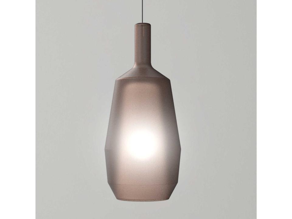 Mom Slim 1-Light Borosilicate Glass Mini Pendant in Matte Sand and Black