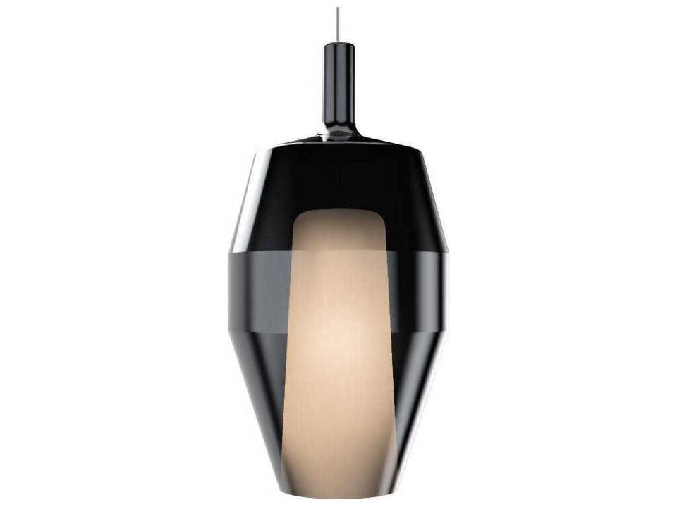 Mom Glossy Tall 1-Light Mini Pendant in Black Mirroring Glass