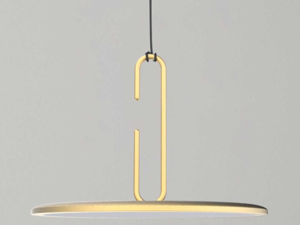 Clip 1-Light Matt Gold LED Round Pendant Light