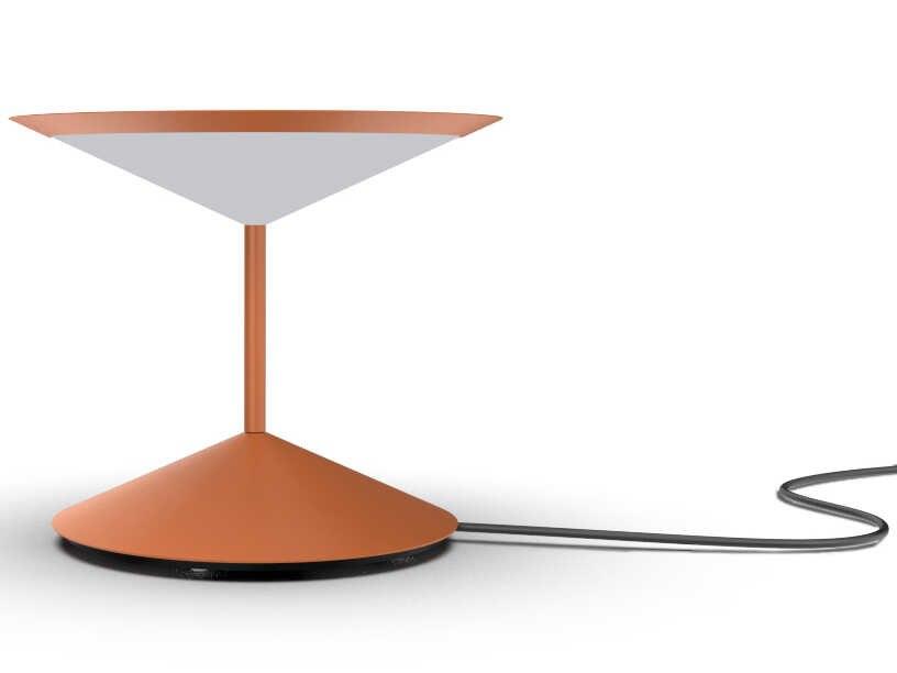 Narciso Portable LED Table Lamp in Orange Metal