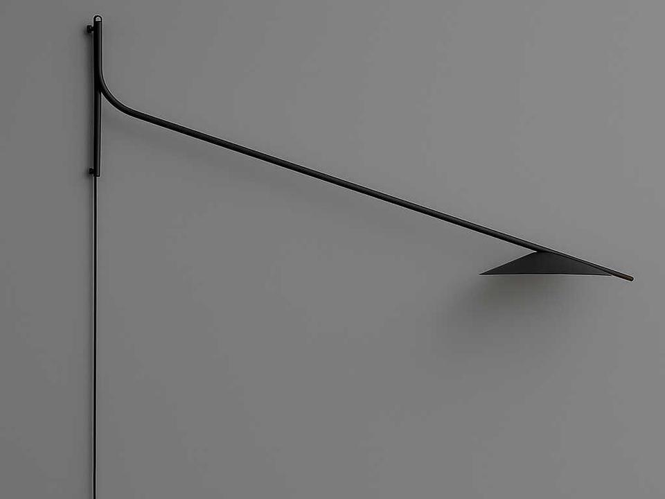 Glifo 1-Light Black Ebony Swing Wall Sconce with Dimmer