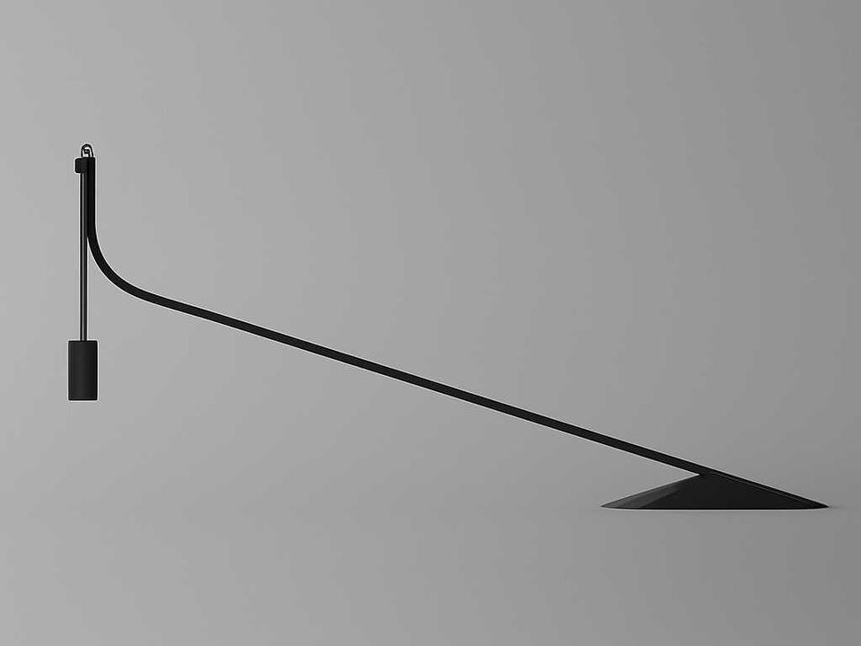 Glifo Swing Wall Sconce Matte Black and Ebony Wood