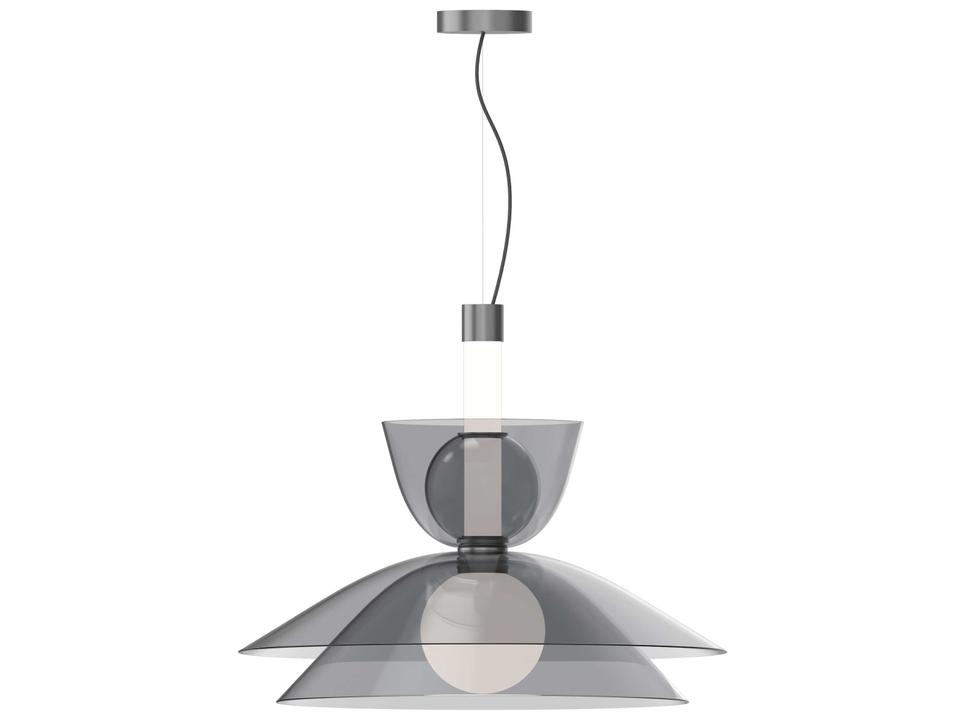 Gems Geometric LED Pendant Light in Cold Neutral Gray