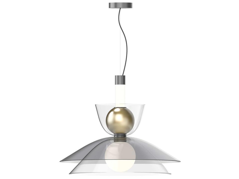 Gems Warm Neutral Geometric LED Pendant Light with Etched Glass